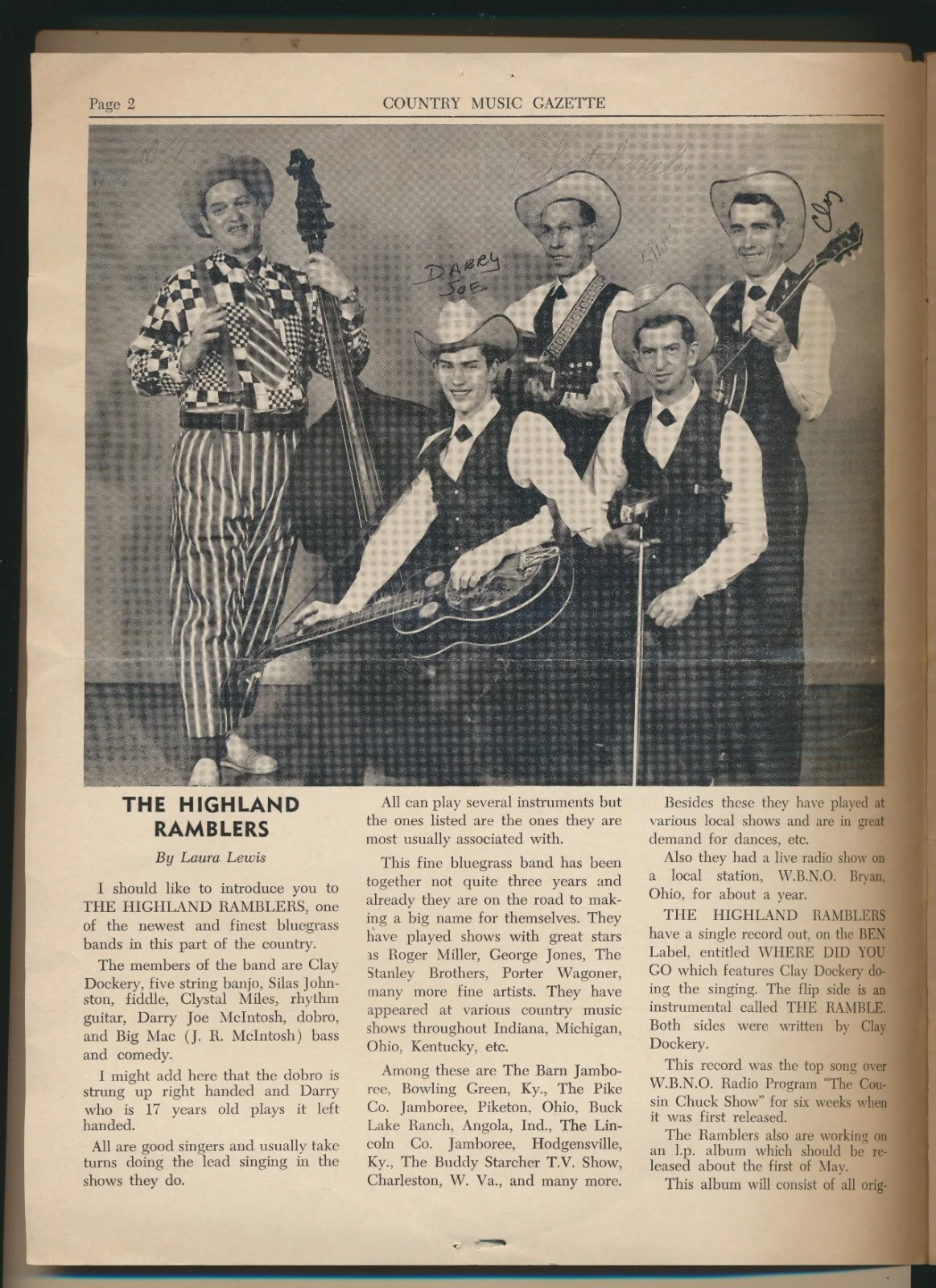 Country Music Gazette #2 Milly Hypes 1967 Al Hawkes Estate Prairie Sisters HTF, изображение 3