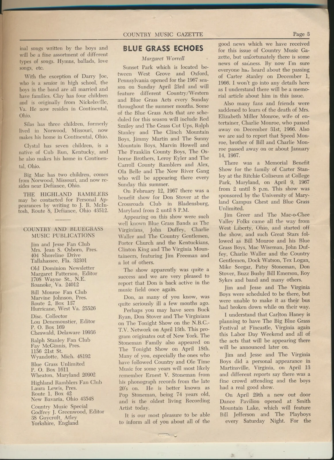 Country Music Gazette #2 Milly Hypes 1967 Al Hawkes Estate Prairie Sisters HTF, изображение 4