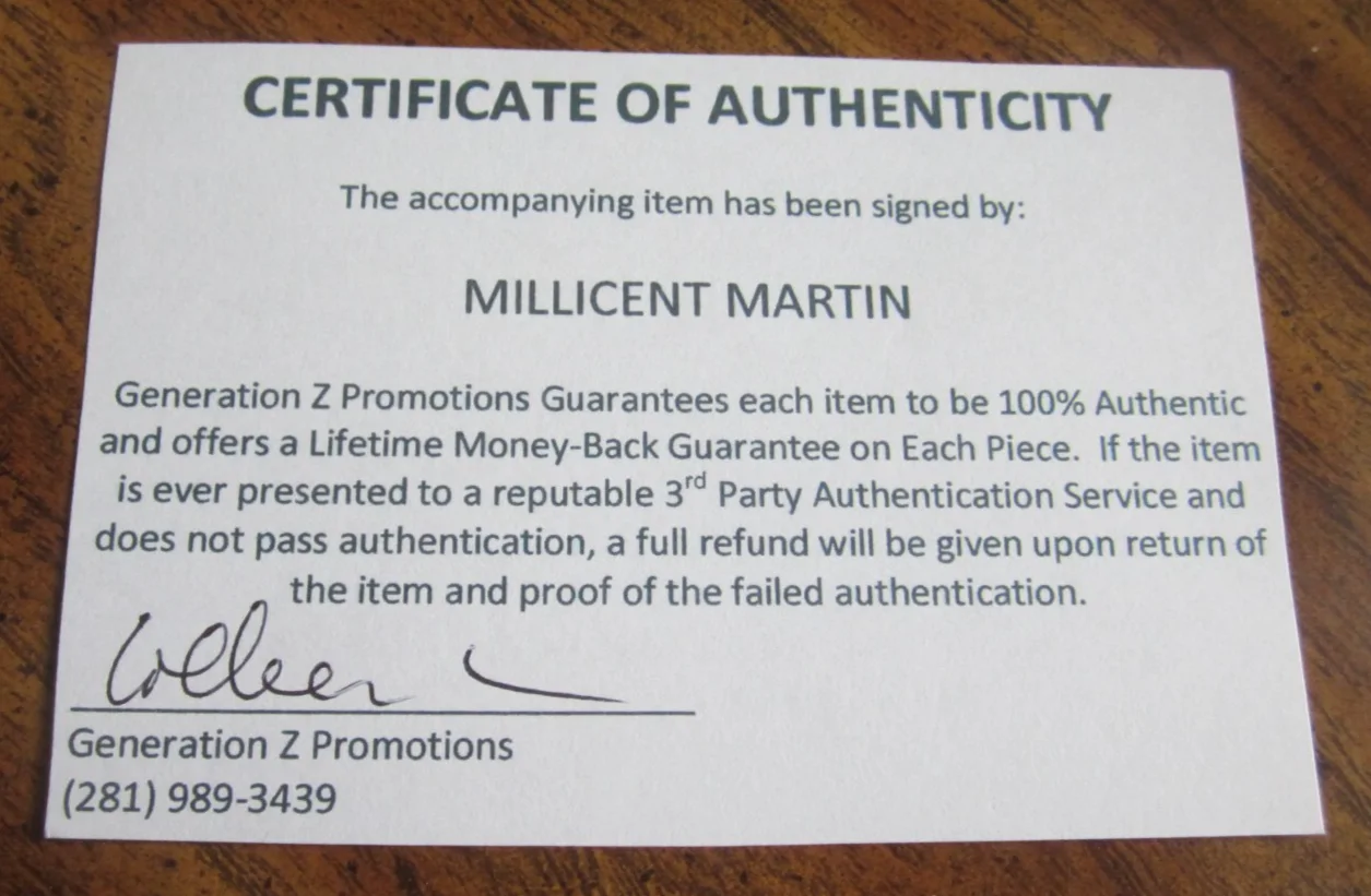 Millicent Martin — Millicent Martin Actress Autographed 3.25X5.75 Photo "Frasier" Gertrude Moon, изображение 3