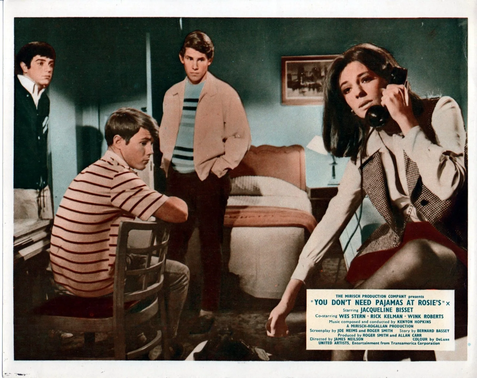 YOU DON’T NEED PAJAMAS AT ROSIE’S 1969 Jacqueline Bisset 7 UK 10x8 LOBBY CARDS, изображение 3