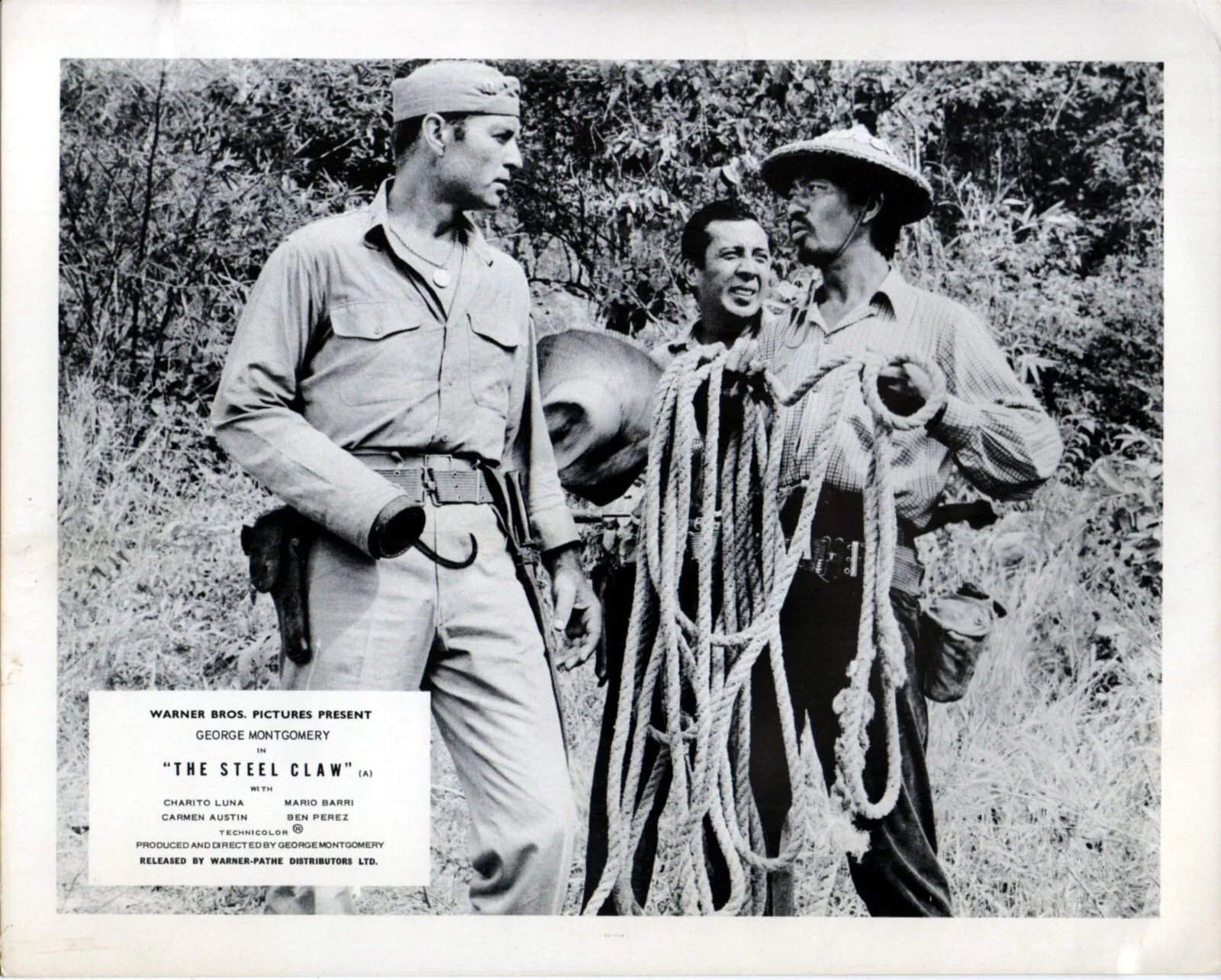 STEEL CLAW 1961 George Montgomery, Charito Luna 5 UK 10x8 LOBBY CARDS, изображение 5