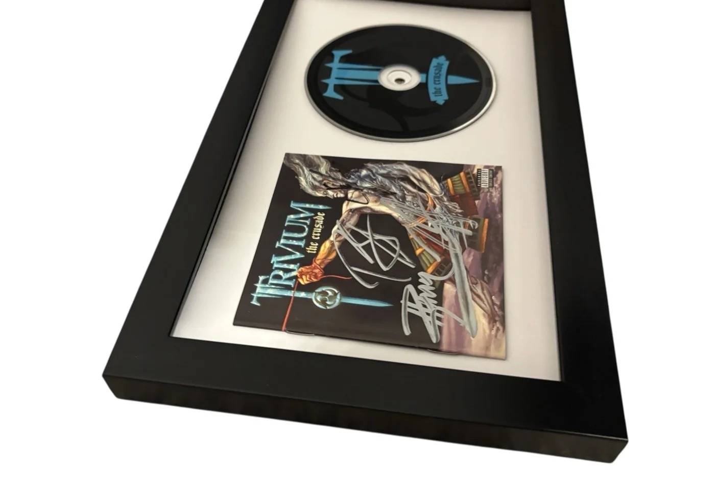 TRIVIUM SIGNED AUTOGRAPH x4 THE CRUSADE FRAMED & MATTED CD MATT HEAFY +3 JSA COA, изображение 4
