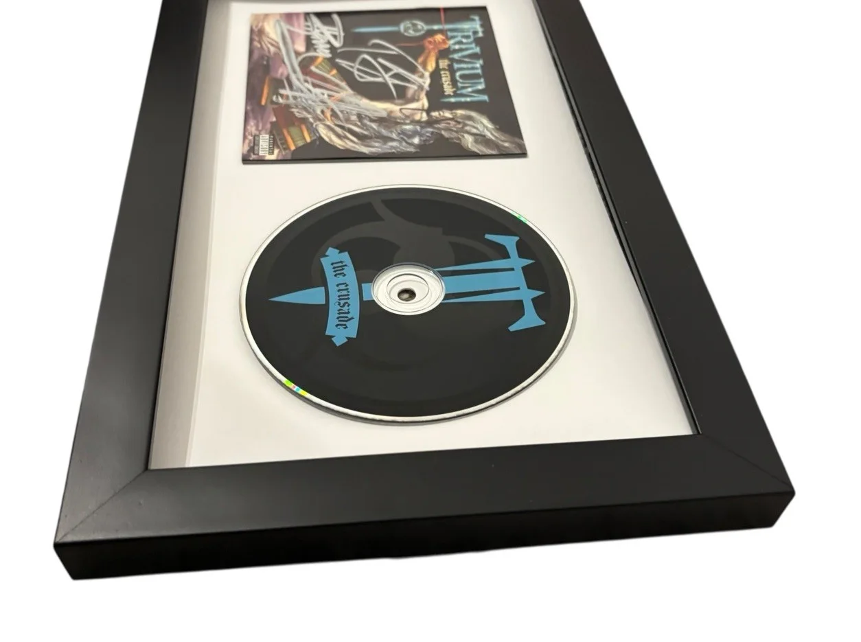 TRIVIUM SIGNED AUTOGRAPH x4 THE CRUSADE FRAMED & MATTED CD MATT HEAFY +3 JSA COA, изображение 5