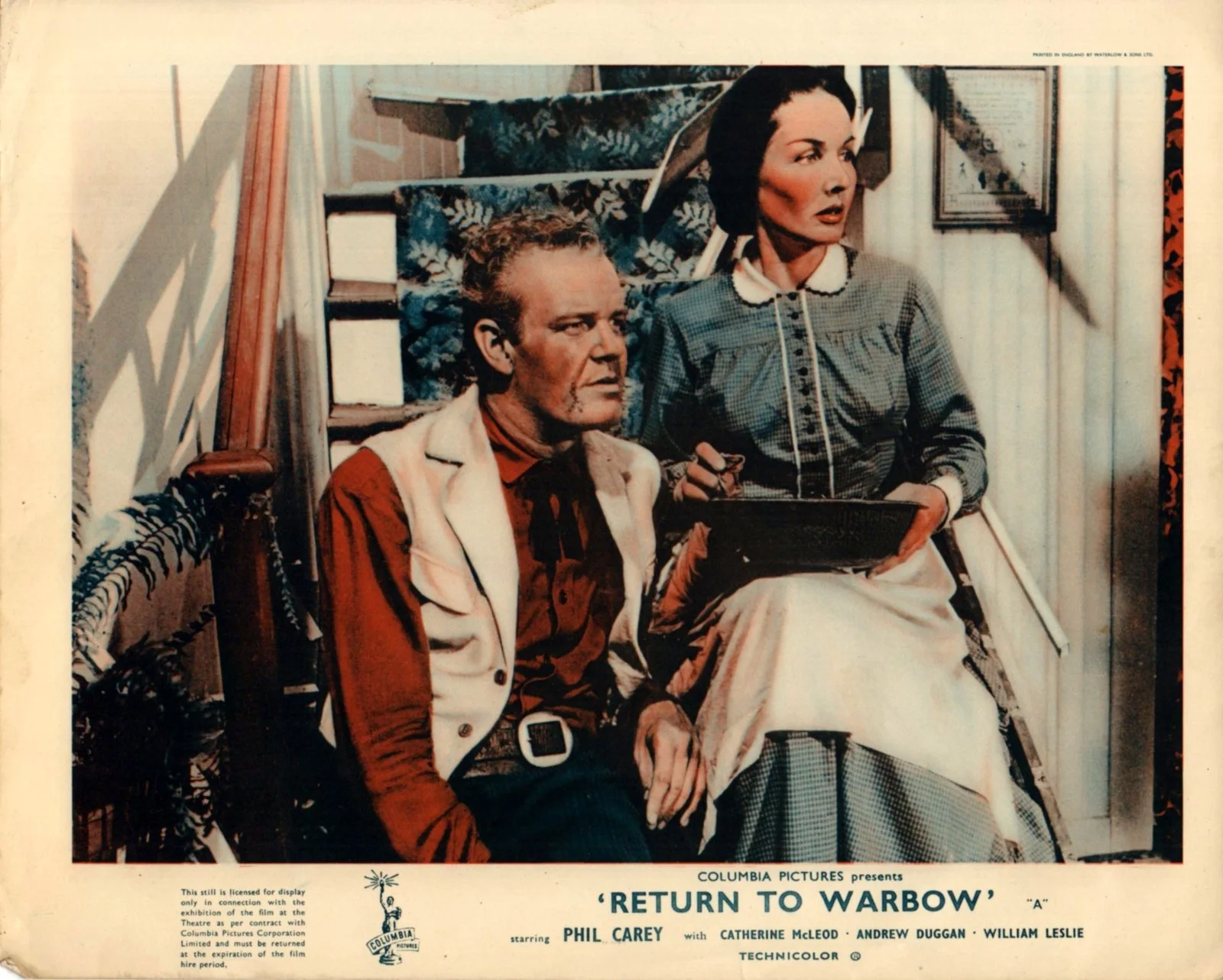 RETURN TO WARBOW 1958 Philip Carey, Andrew Duggan 7 UK 10x8 LOBBY CARDS, изображение 2