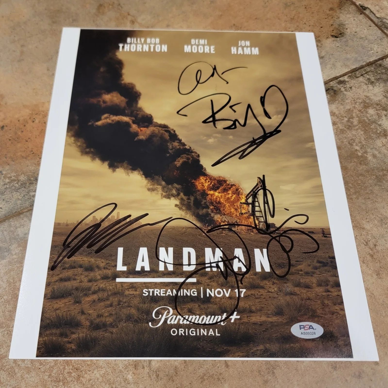 Billy Bob Thornton, Ali Larter, Jacob Lofland, Andy Garcia, Jerry — Landman cast 5X signed 11x14 photo PSA Billy Bob Thornton Jerry Jones Ali Larter, изображение 3