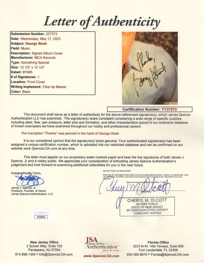 George Strait — George Strait Signed Autograph Album Vinyl Record Something Special w/ JSA COA, image 2