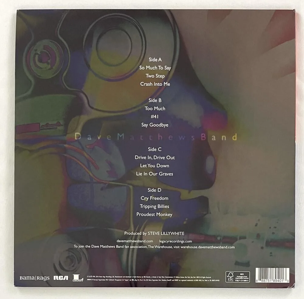 Dave Matthews — Dave Matthews Signed Autograph Album Vinyl Record - Crash - Band DMB w/ JSA COA, изображение 2