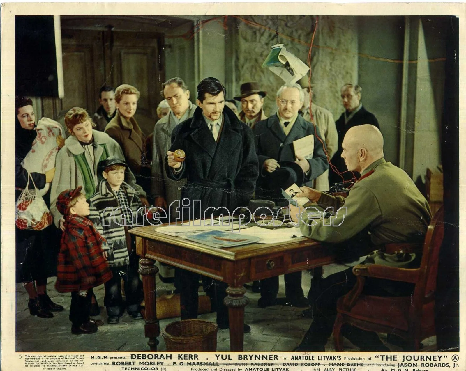JOURNEY 1959 Yul Brynner Deborah Kerr, E.G. Marshall 5 10x8 LOBBY CARDS, изображение 2
