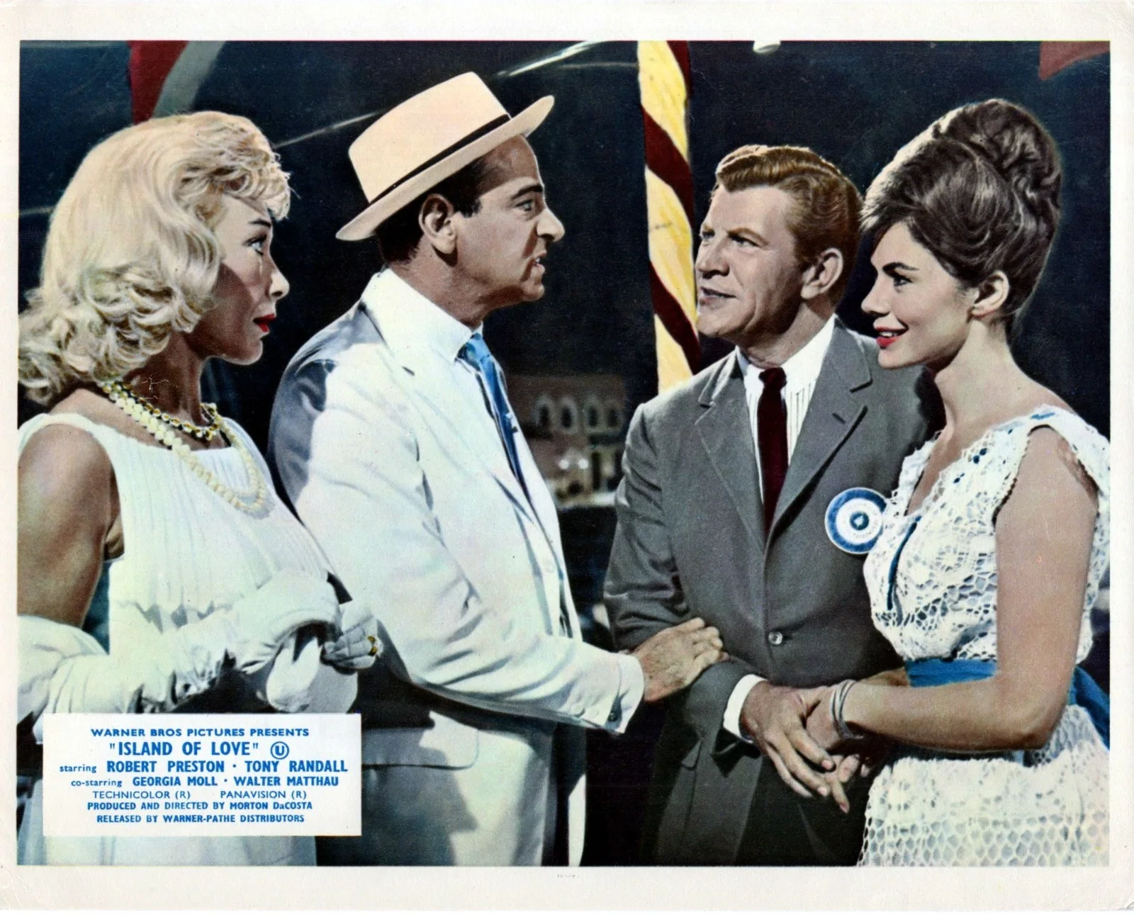 ISLAND OF LOVE 1963 Robert Preston, Tony Randall, Giorgia Moll UK 10x8 LOBBY SET, изображение 2
