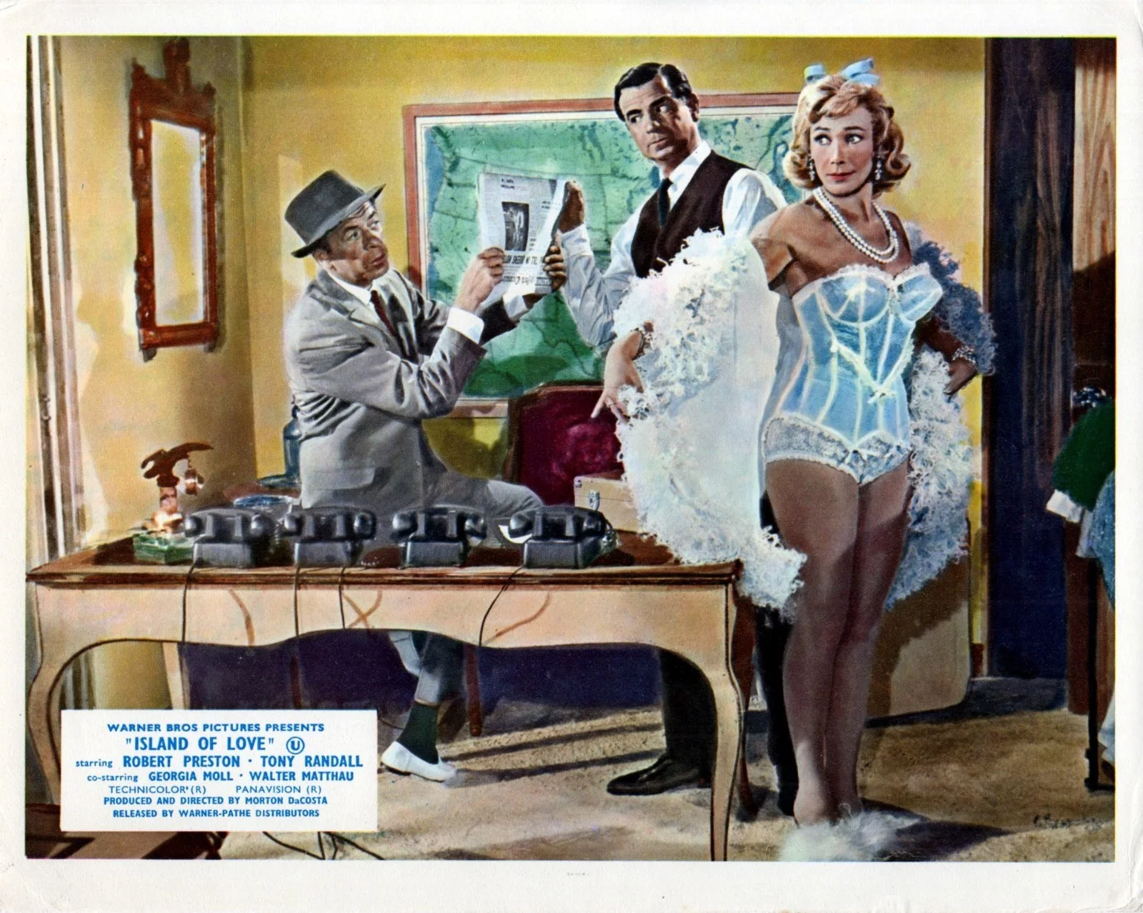 ISLAND OF LOVE 1963 Robert Preston, Tony Randall, Giorgia Moll UK 10x8 LOBBY SET, изображение 5