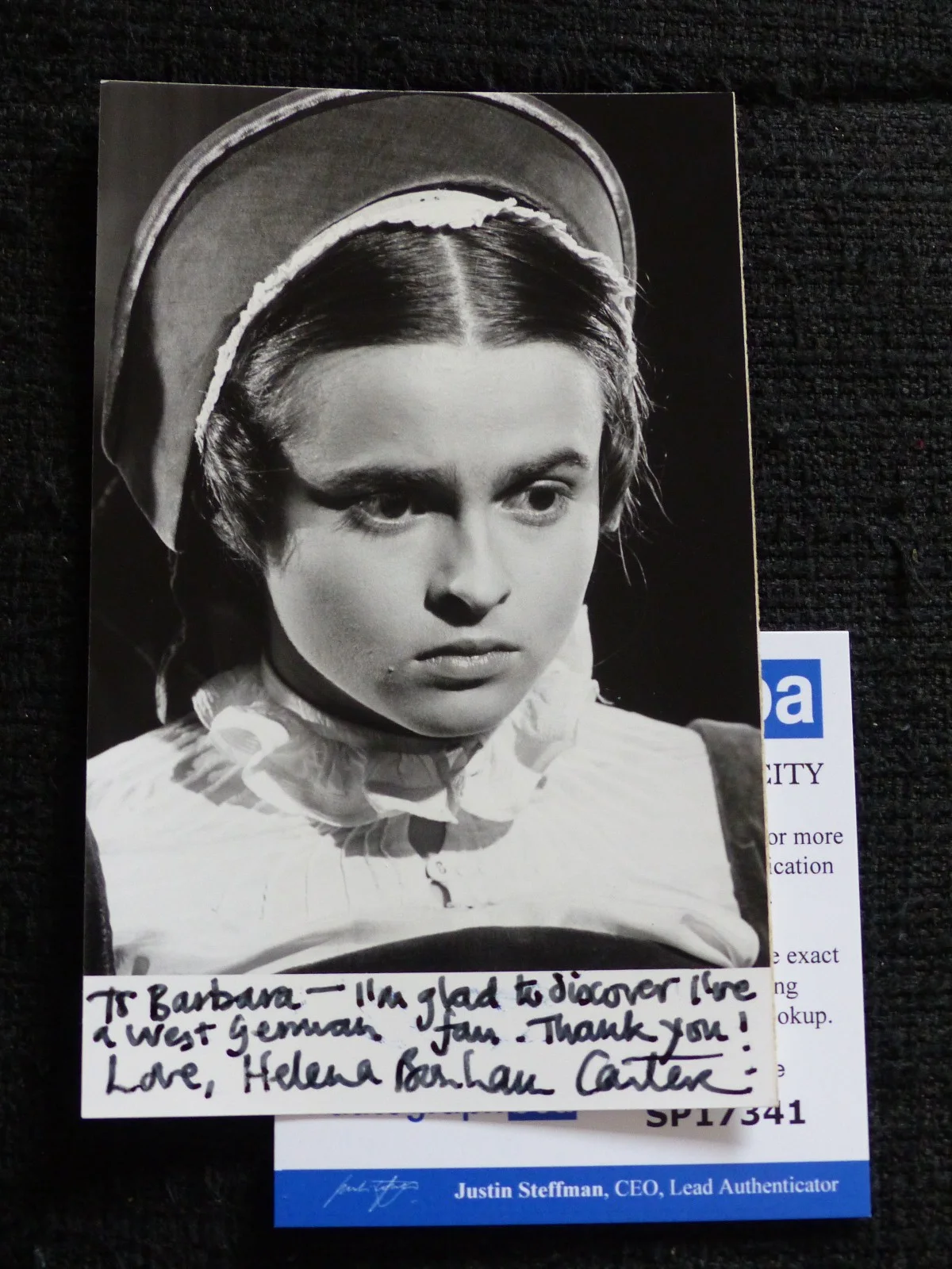 Helena Bonham Carter — HELENA BONHAM CARTER signed Autograph 3.6x5.6 autographed Photo ACOA COA