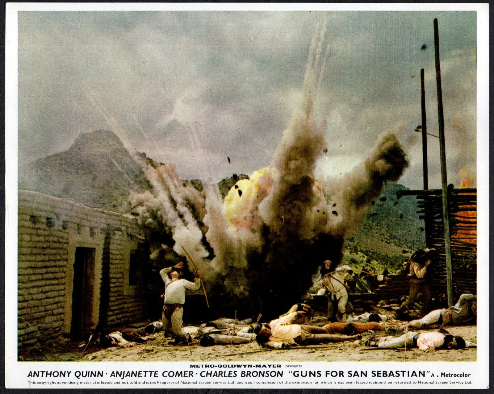GUNS FOR SAN SEBASTIAN 1968 Anthony Quinn, Anjanette Comer 10x8 LOBBY SET, image 2