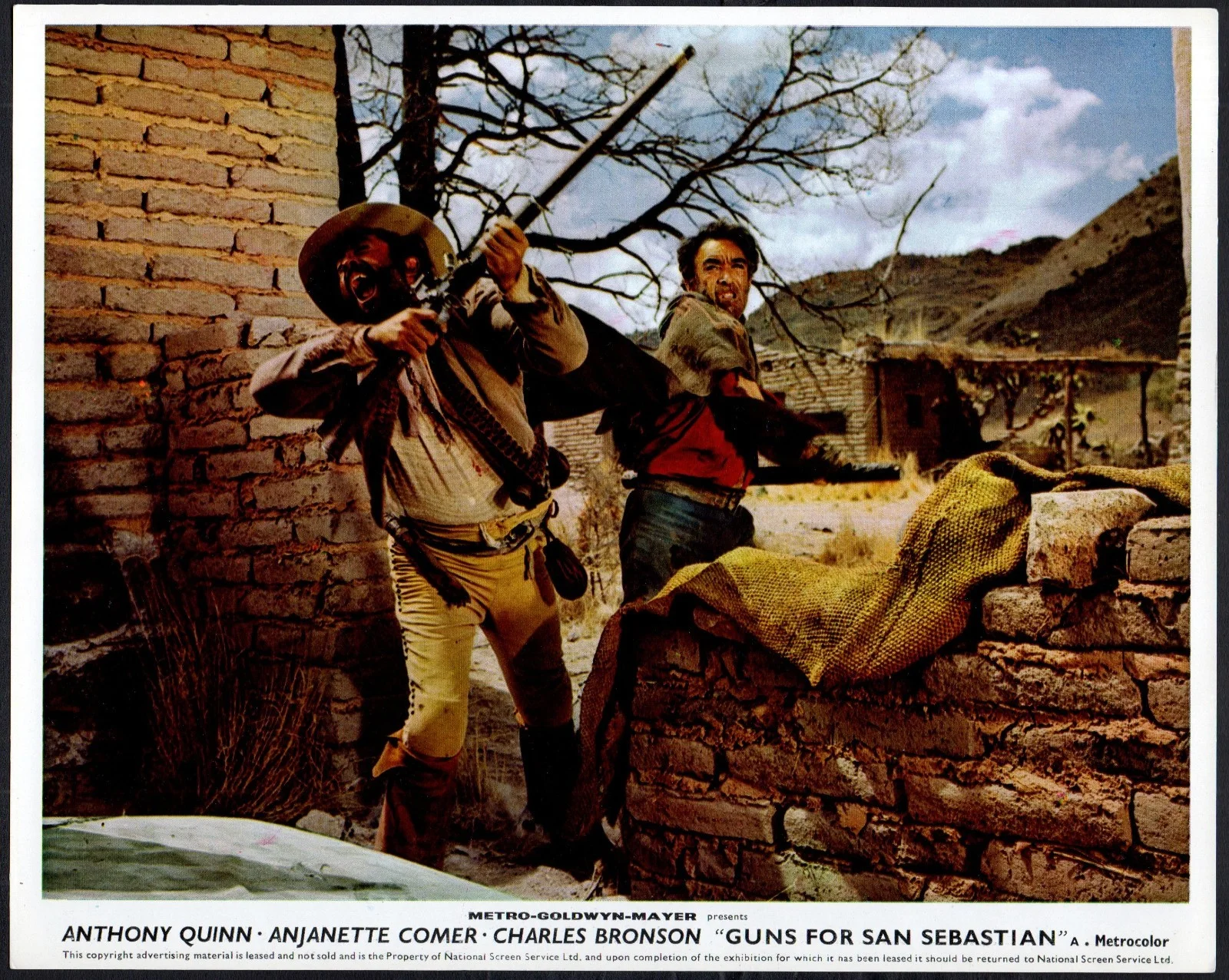 GUNS FOR SAN SEBASTIAN 1968 Anthony Quinn, Anjanette Comer 10x8 LOBBY SET, image 3