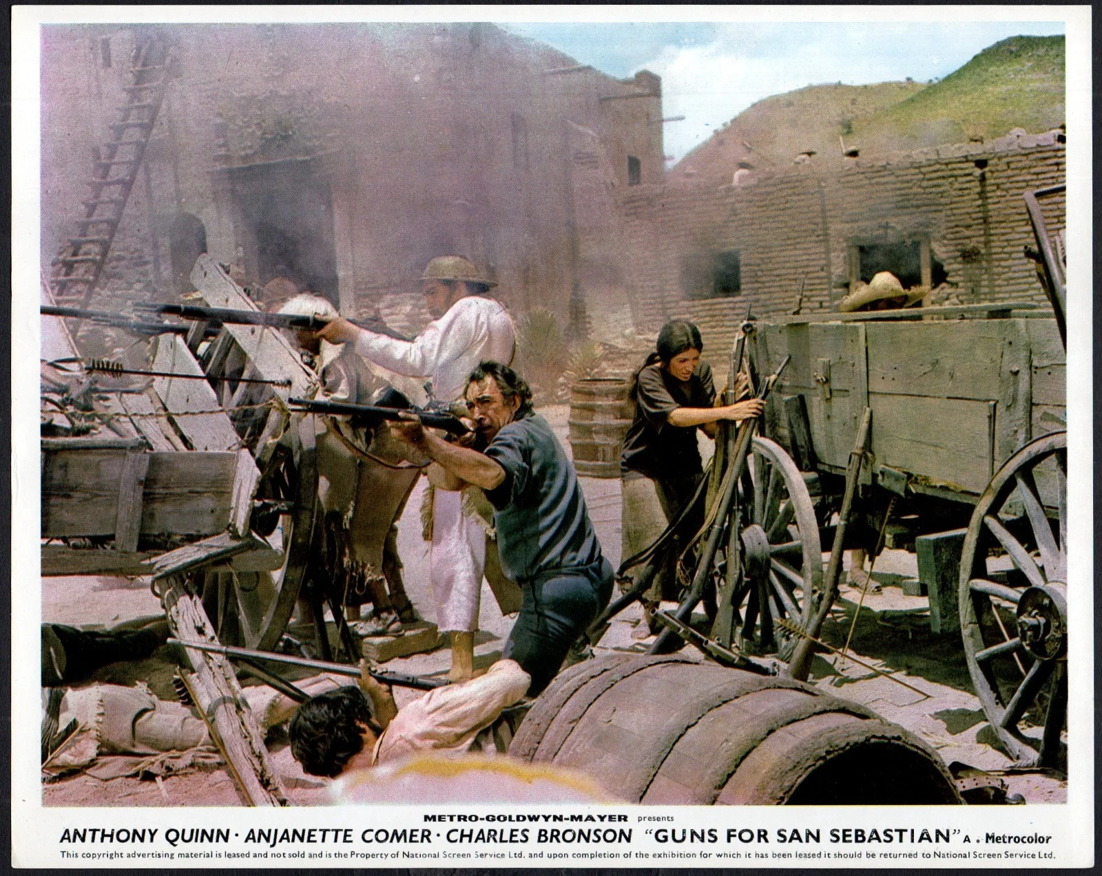 GUNS FOR SAN SEBASTIAN 1968 Anthony Quinn, Anjanette Comer 10x8 LOBBY SET, image 4
