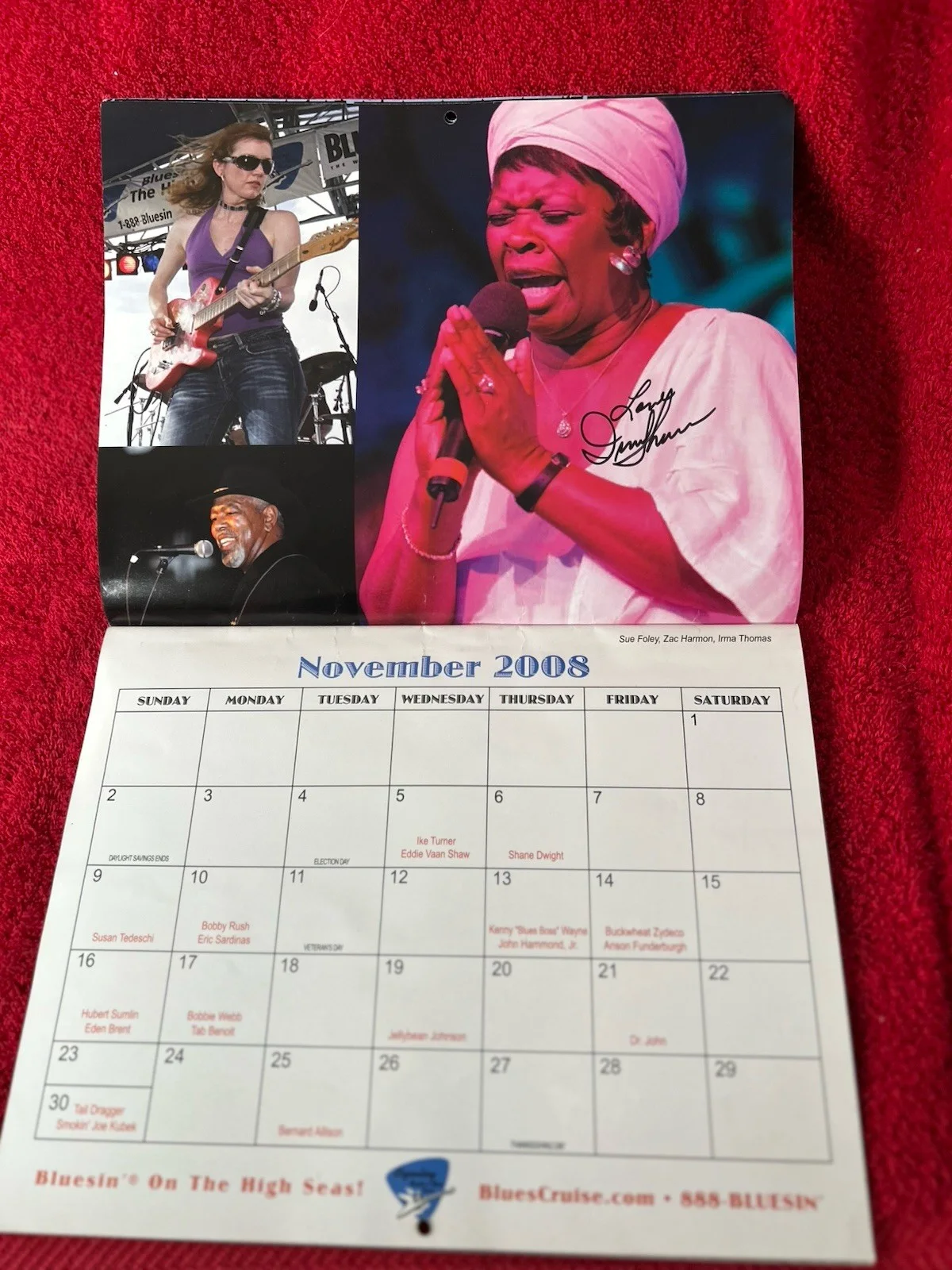 Legendary Rhythm & Blues Cruise 2009 Calendar Signed by 33 Blues Musicians, изображение 2