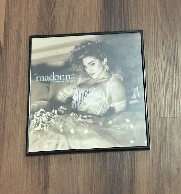 Madonna Like A Virgin LP Album Authentic Autograph In Glass Frame Rare With COA, image 3