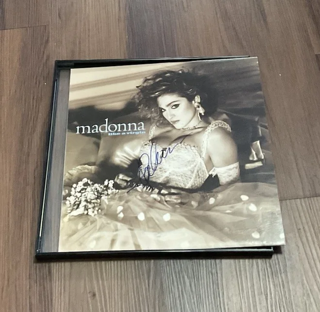 Madonna Like A Virgin LP Album Authentic Autograph In Glass Frame Rare With COA, image 4