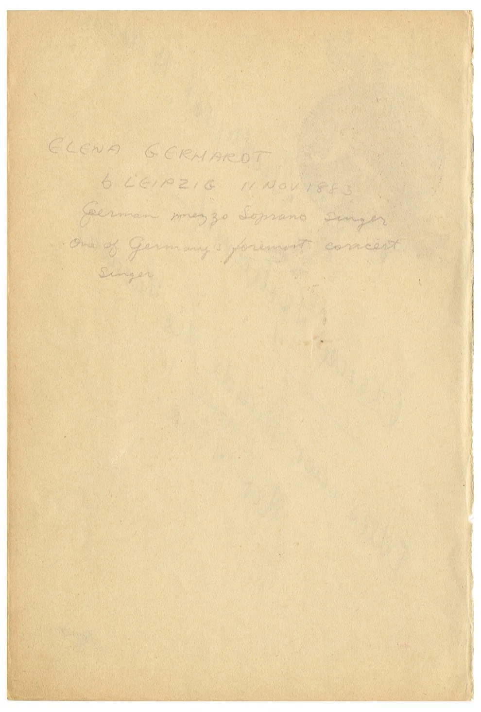 Elena Gerhardt Signed 1908 Autograph Budapest German Mezzo-Soprano (1883-1961), image 2