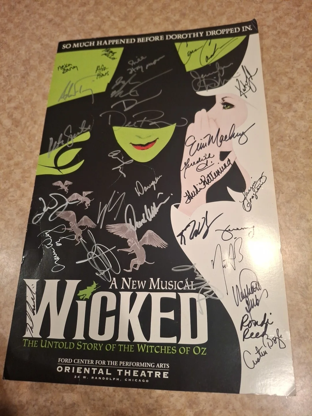 Entire Cast — SIGNED Wicked Poster Chicago Cast Oriental Theatre, Chicago, image 3