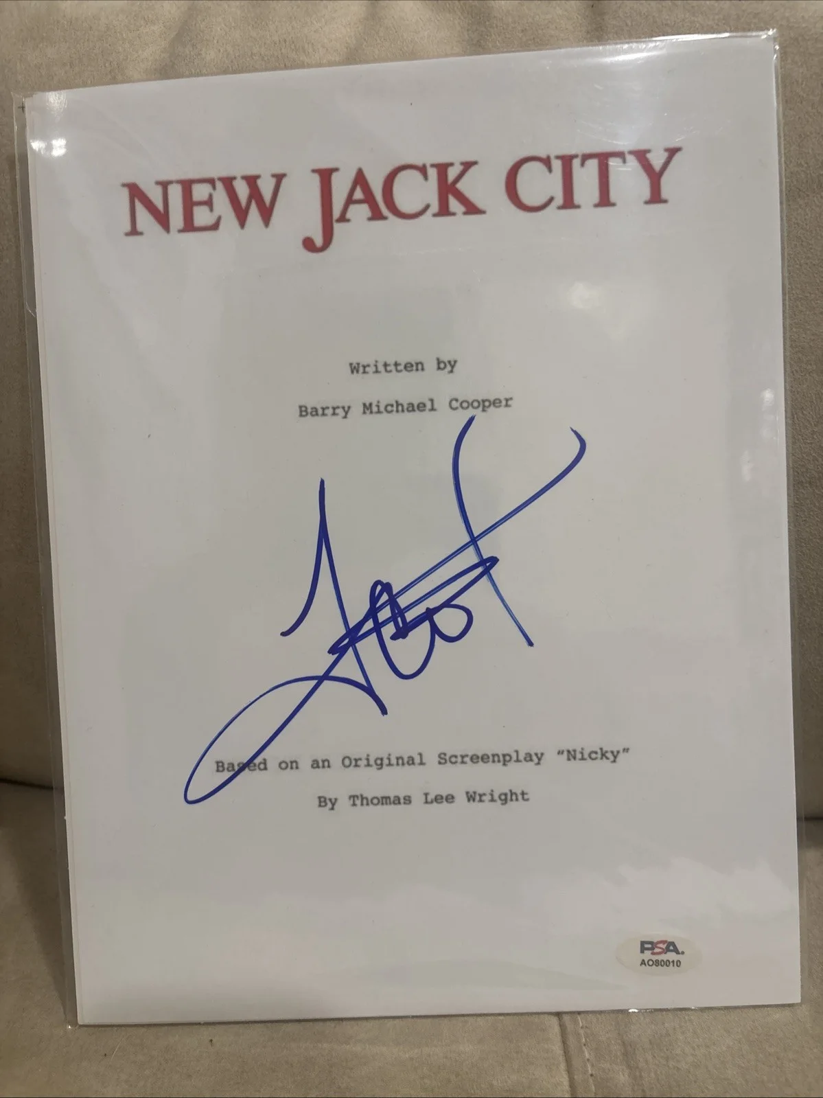 Ice Cube Hand Signed/Autographed “New Jack City”Script Title Page W/COA From PSA, image 2