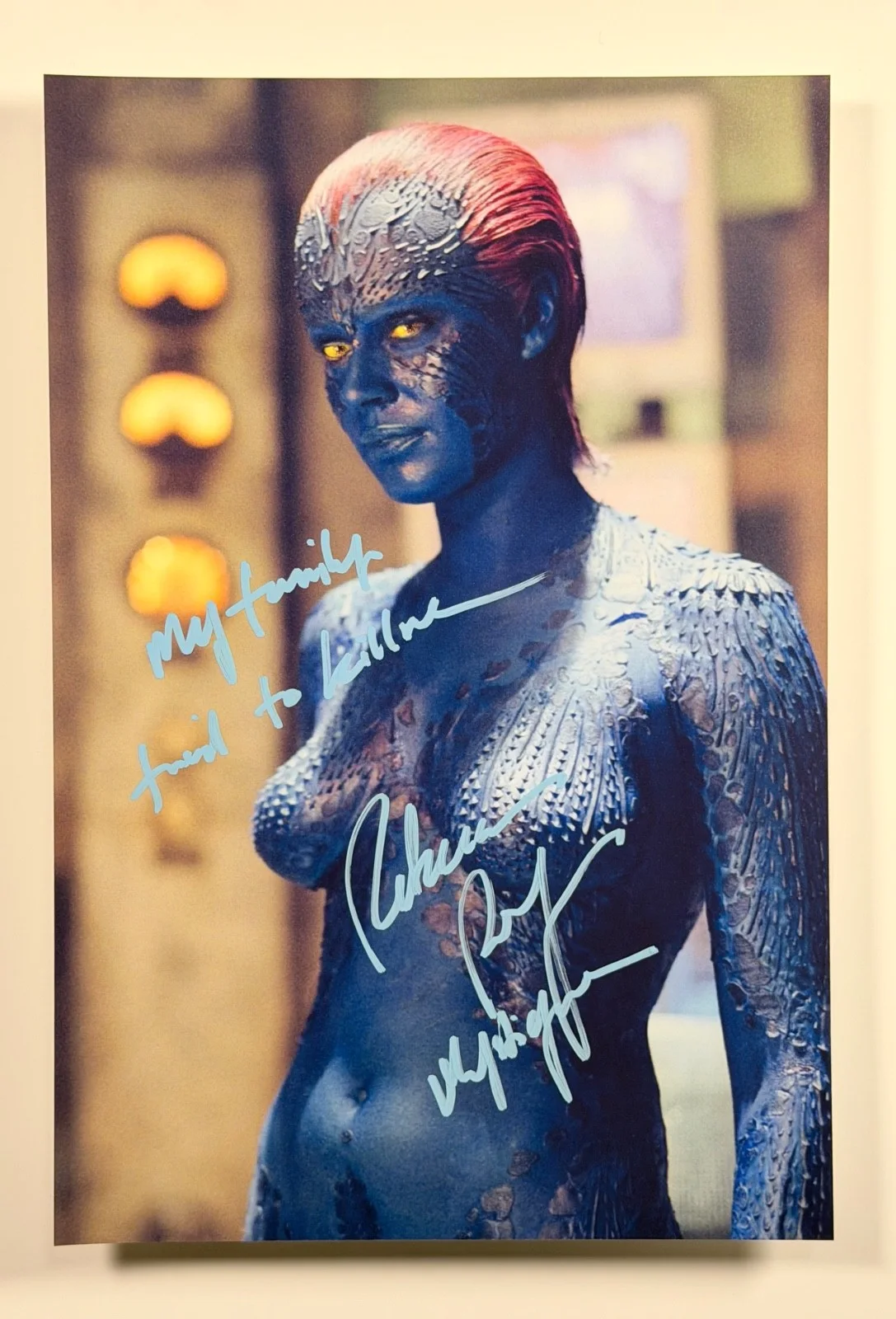 Rebecca Romijn — Rebecca Romijn Signed 8x11.5 Mystique Photo w/ Inscription COA