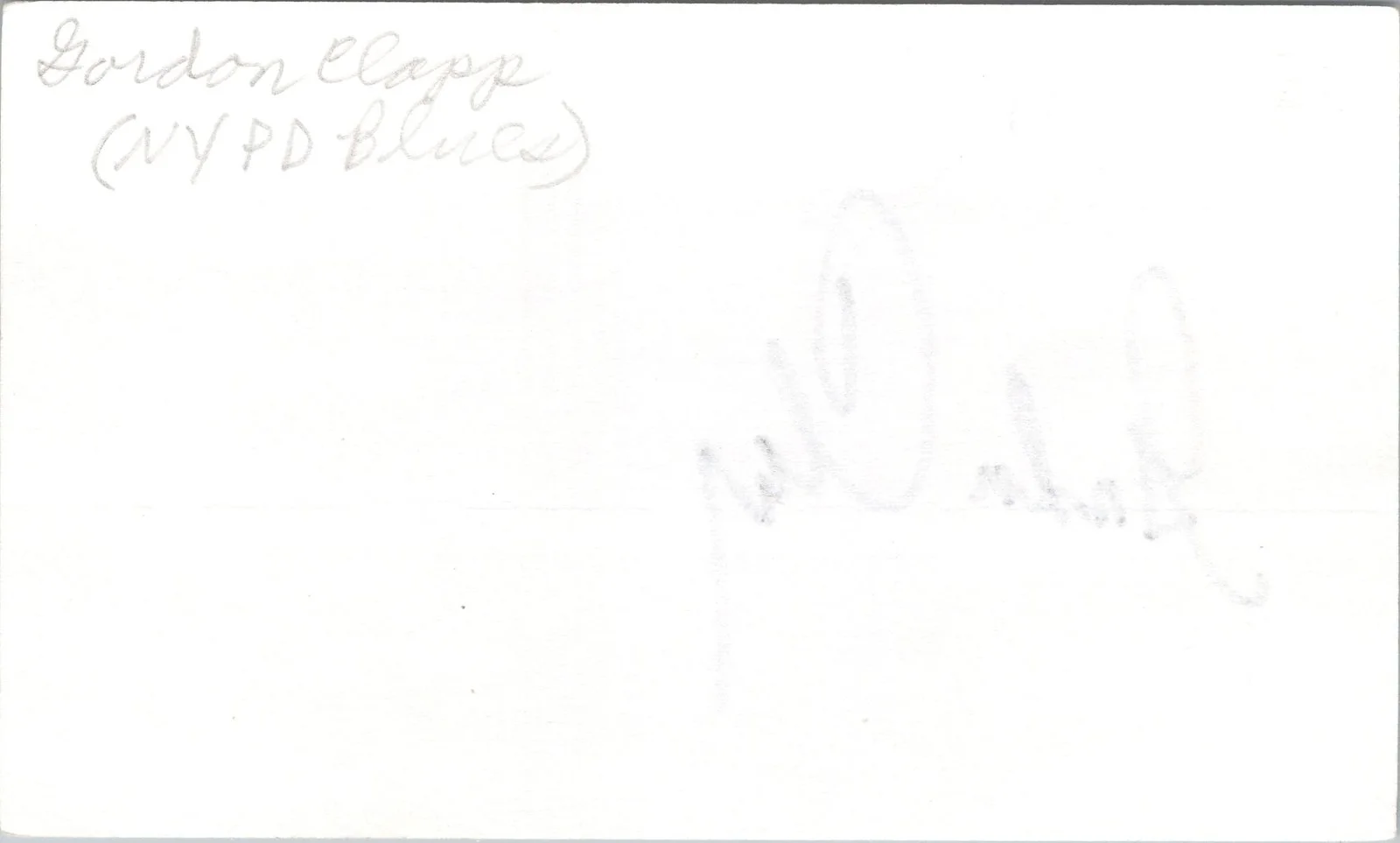 Gordon Clapp — Gordon Clapp Signed 3x5 Index Card NYPD Blue Autographed, image 2