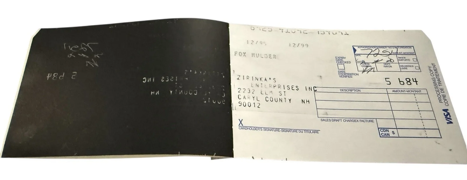 The X-Files - Mulder Credit Card Sales Slip Prop Syzygy S03E13 - Mulder & Scully, изображение 5