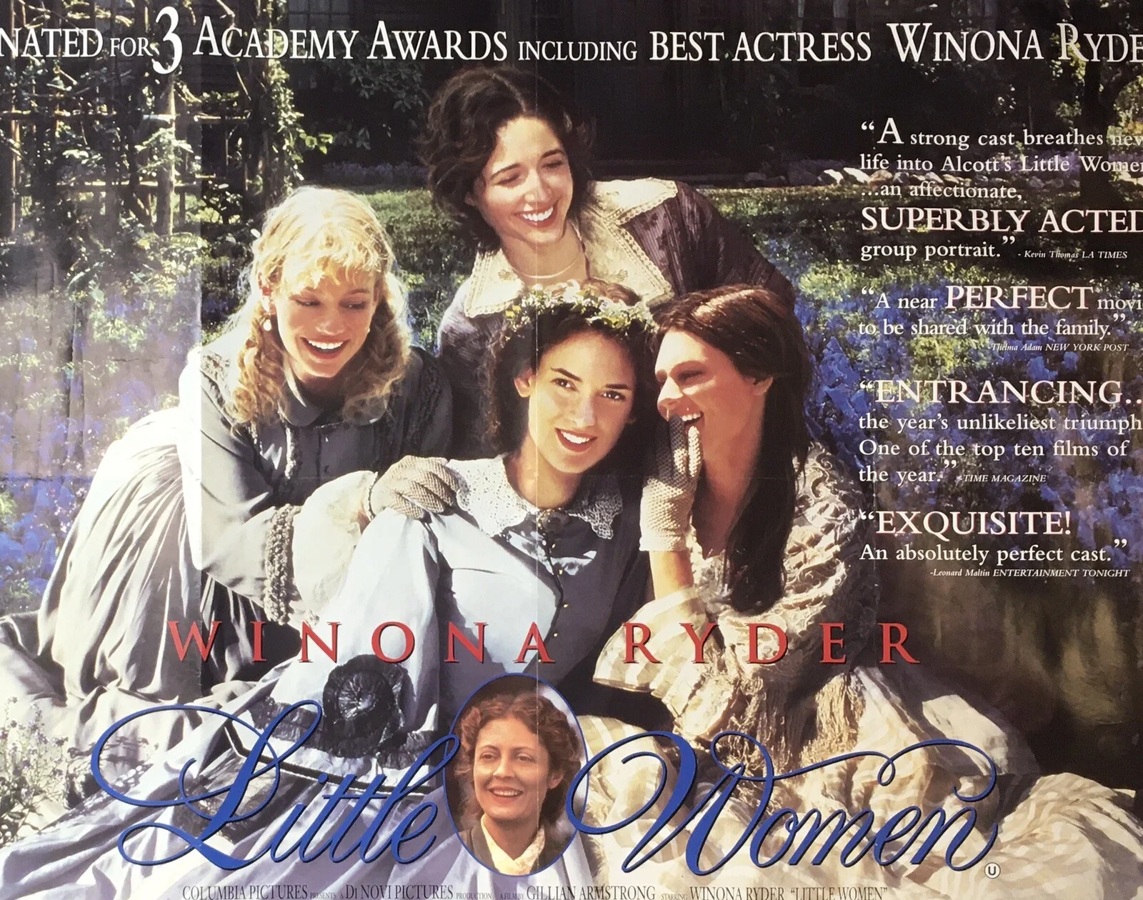 'LITTLE WOMEN' Cinema Quad Film Poster - Winona Ryder, Susan Sarandon, 1995, изображение 3