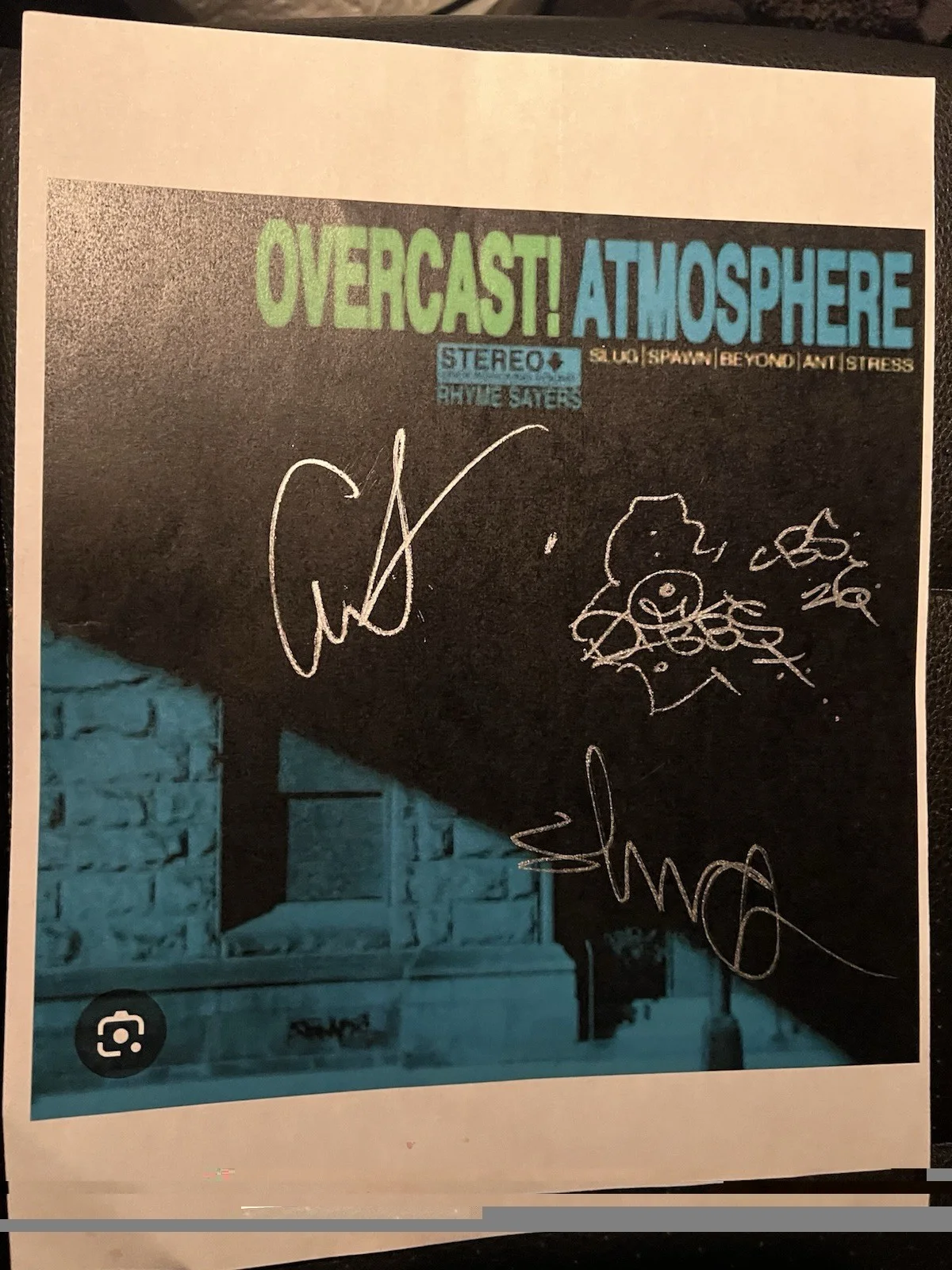Framed Signed Atmosphere Overcast Album Cover Print Slug Ant Mr. Dibbles, изображение 2