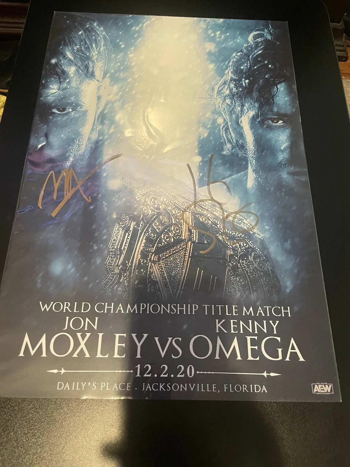 Kenny Omega Jon Moxley ShopAEW Exclusive Signed “Winter Is Coming” Poster AEW, image 3