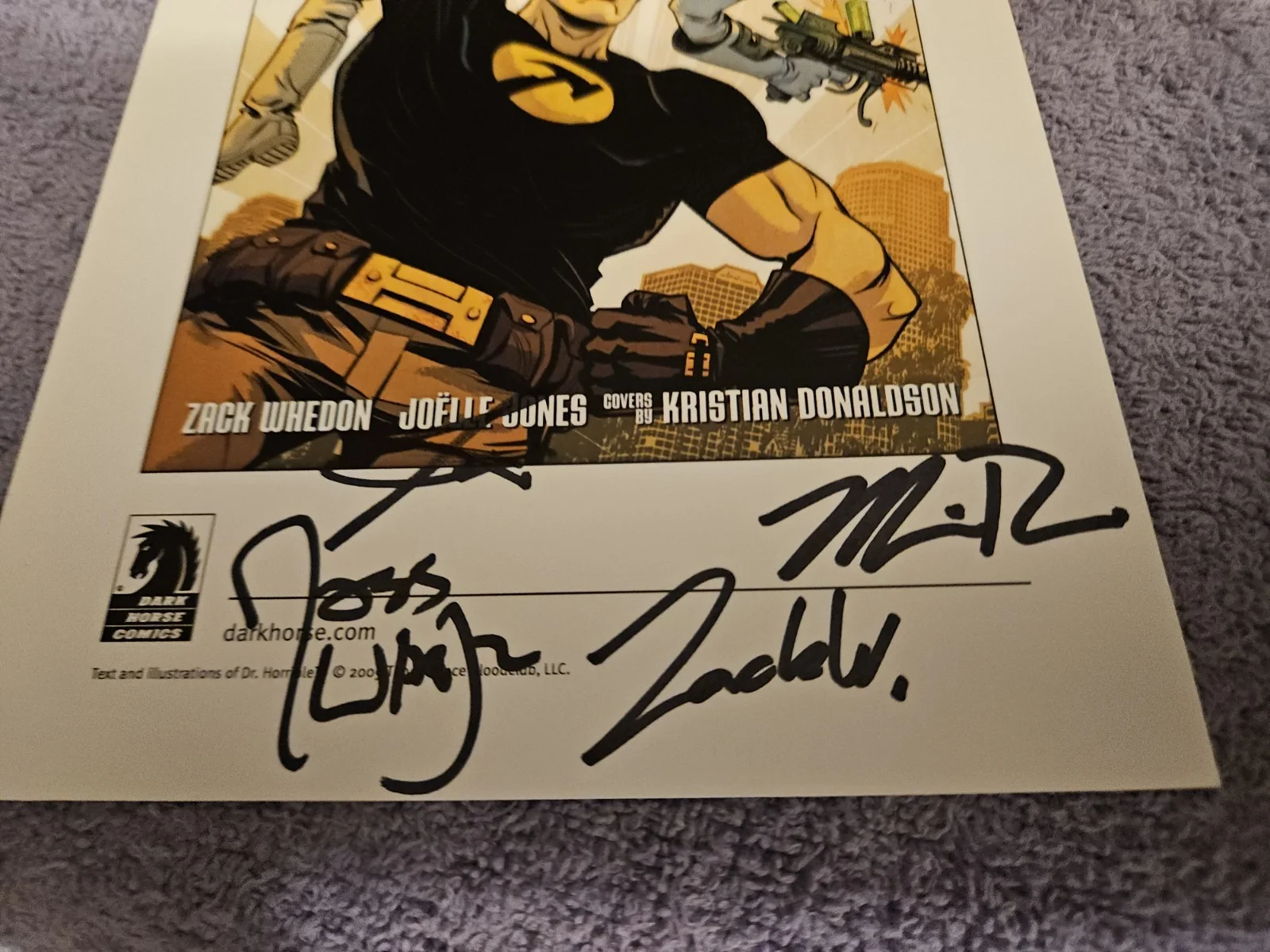 Dark Horse Dr Horrible Hand Signed 5x8 Photo By 4 Joss Whedon Zack Whedon, изображение 3
