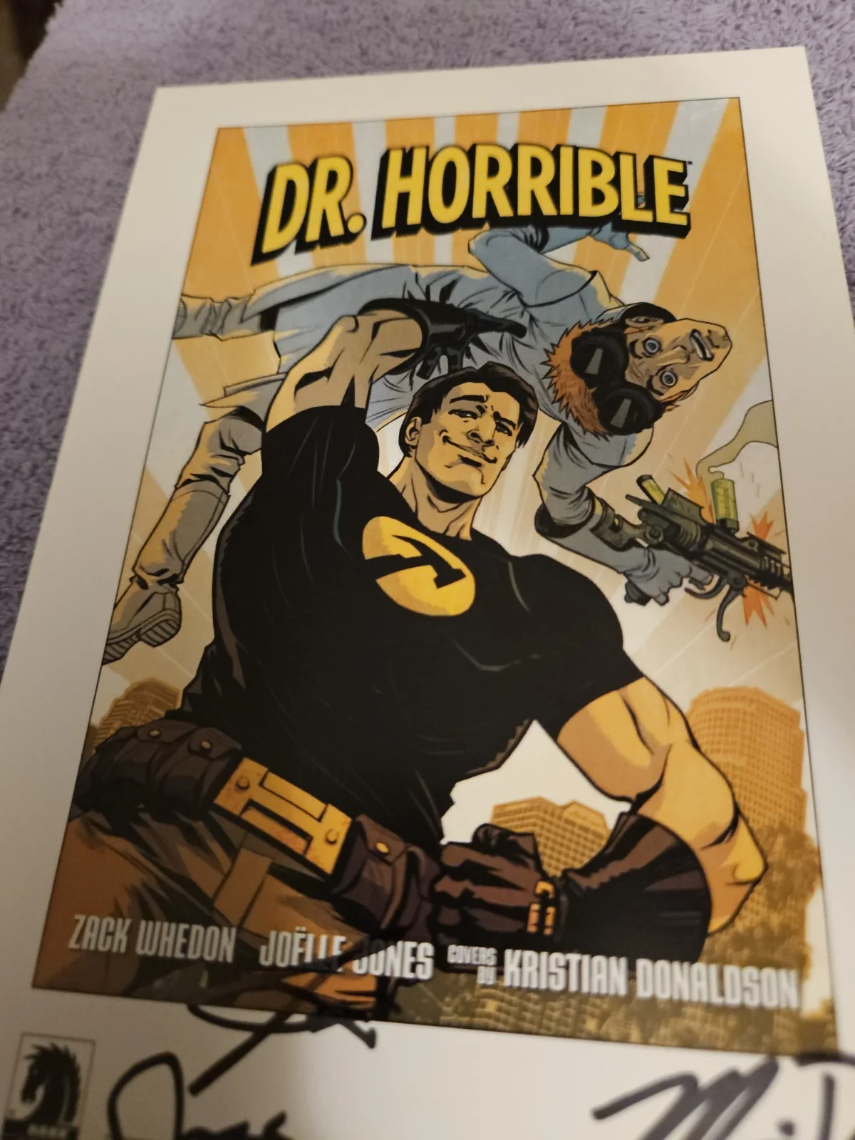 Dark Horse Dr Horrible Hand Signed 5x8 Photo By 4 Joss Whedon Zack Whedon, изображение 4