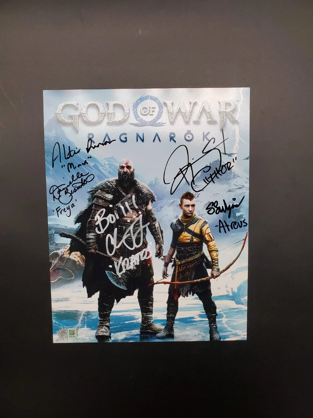 God of War cast signed — Christopher Judge +4 Signed God of War: Ragnarok Autograph Poster PS5 Game JSA, изображение 3