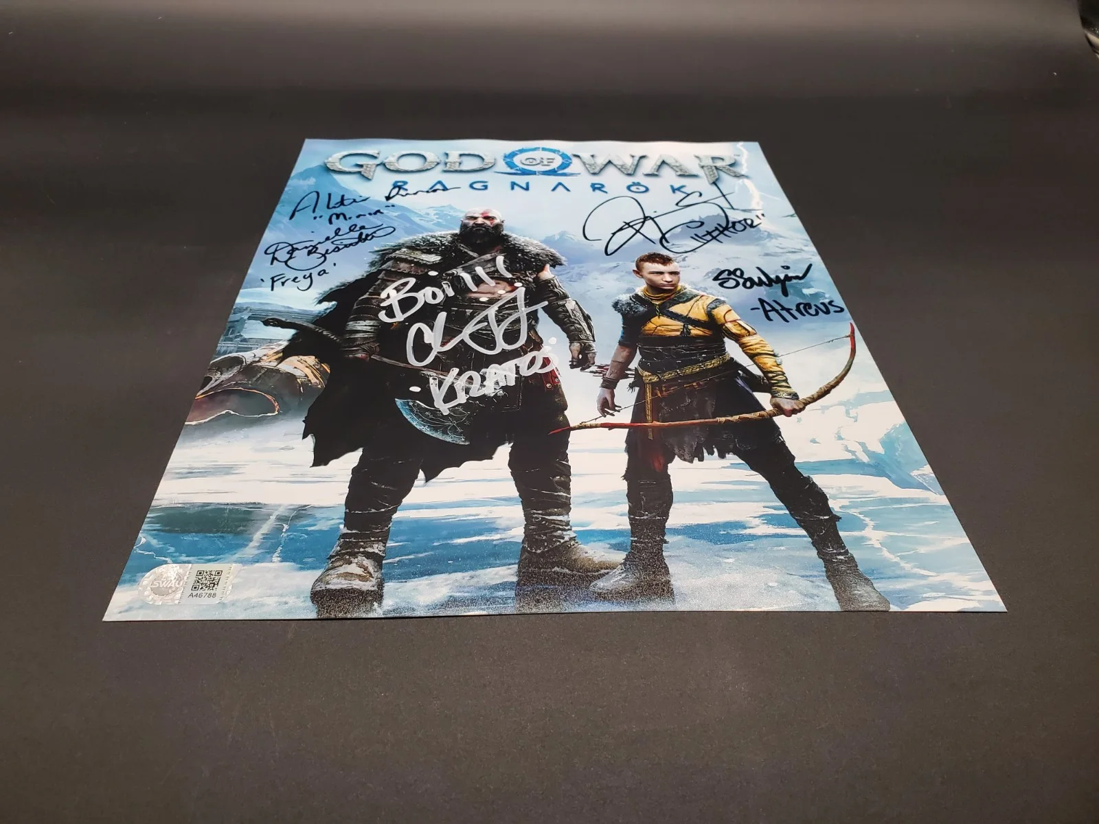 God of War cast signed — Christopher Judge +4 Signed God of War: Ragnarok Autograph Poster PS5 Game JSA, изображение 4