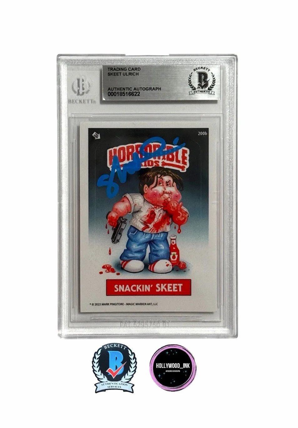 Skeet Ulrich — Skeet Ulrich Signed Billy GhostFace Reese Charge 19’ Garbage Pail Kids Beckett A