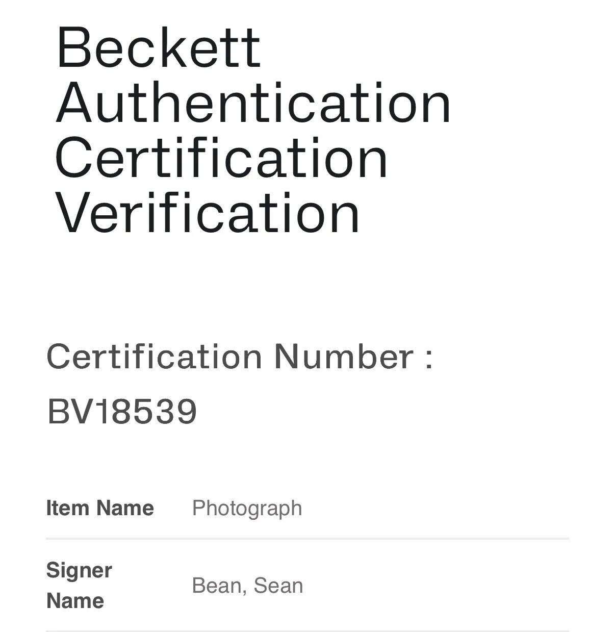 Sean Bean — SEAN BEAN SIGNED 11x14 LORD OF THE RINGS PHOTO BECKETT BV18539, изображение 4