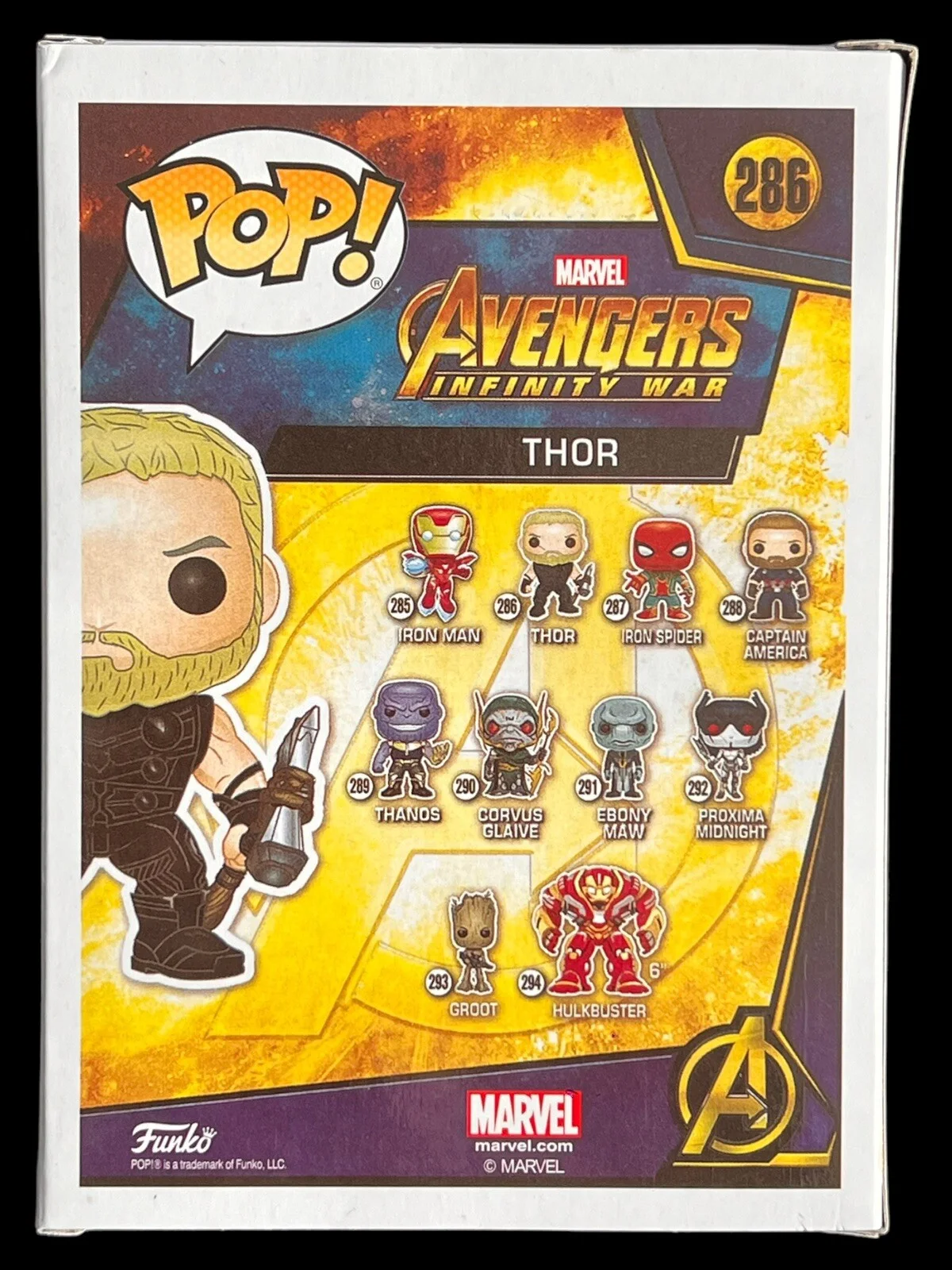 Chris Hemsworth — CHRIS HEMSWORTH SIGNED AVENGERS INFINITY WAR THOR 286 FUNKO POP BECKETT BN03358, изображение 5