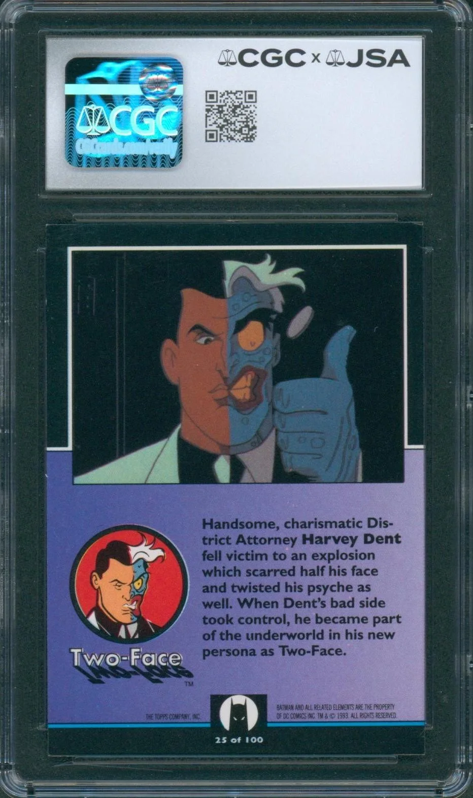 Richard Moll — Richard Moll Signed Card Batman Animated Series Two-Face Autograph CGC x JSA, изображение 2