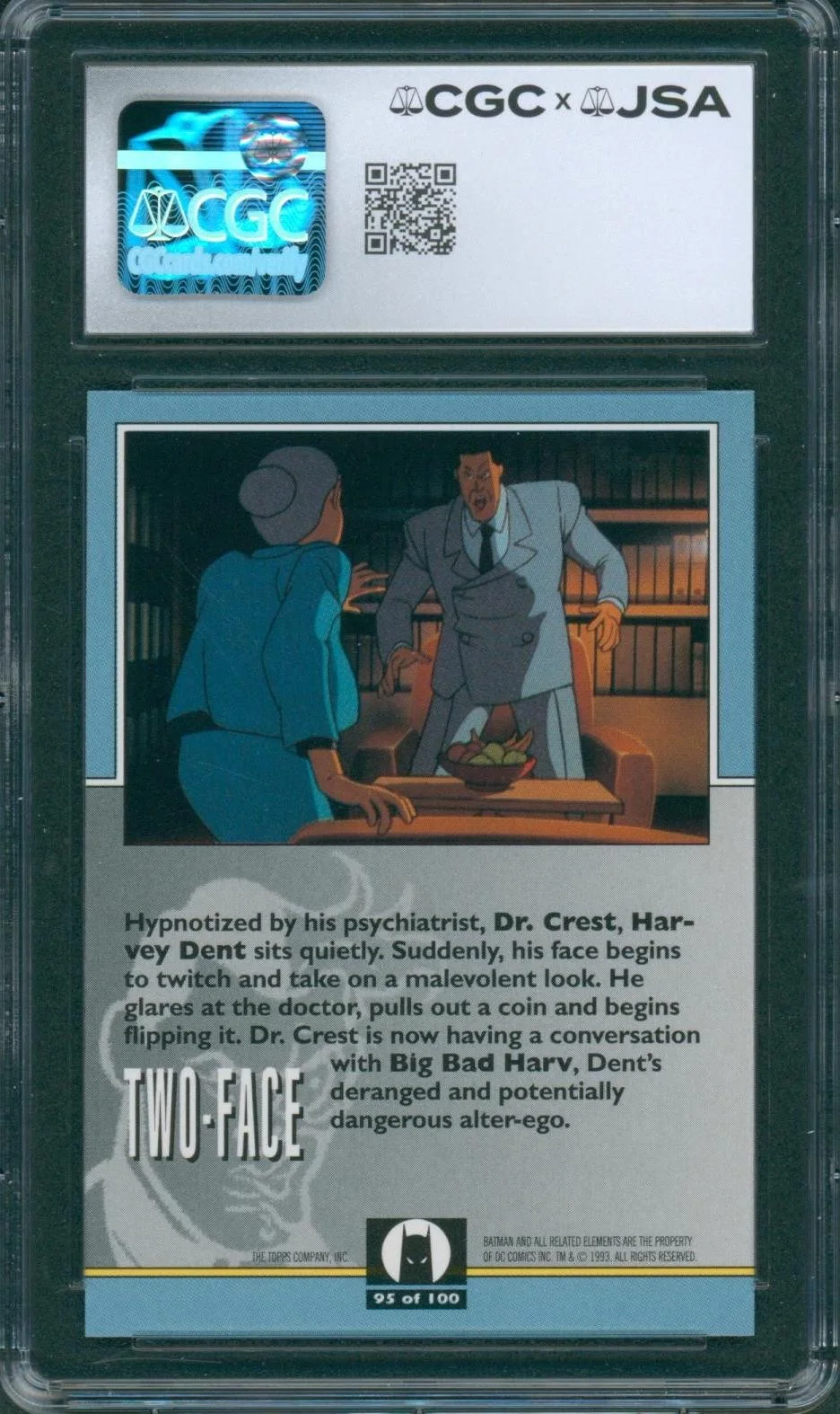 Richard Moll — Richard Moll Signed Card Batman Animated Series Two-Face Autograph CGC x JSA, изображение 2