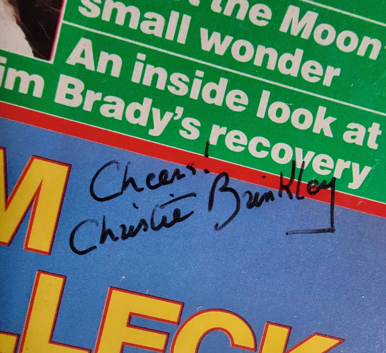Tom Selleck, Christie Brinkley — Tom Selleck + Christie Brinkley Signed 8.5x11 Cover Page W/ ACOA Magnum PI, image 3