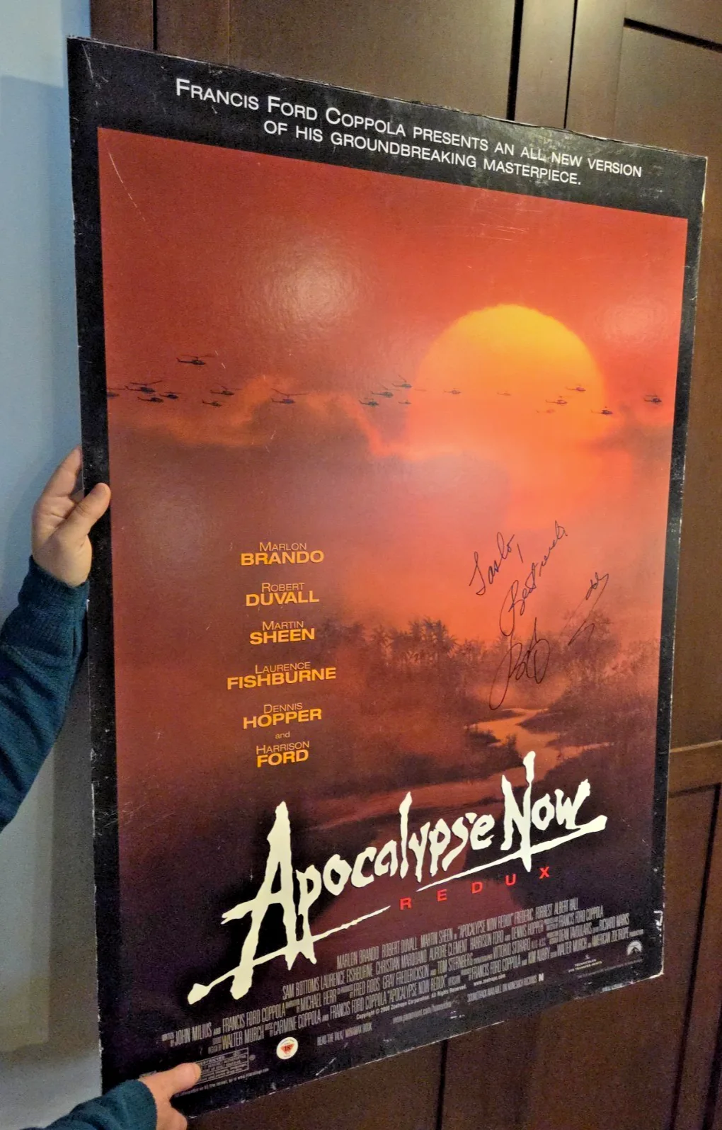 Robert Duvall — Robert Duvall Hand Signed Apocalypse Now LARGE Poster Redux 27x40 Autograph READ, изображение 2