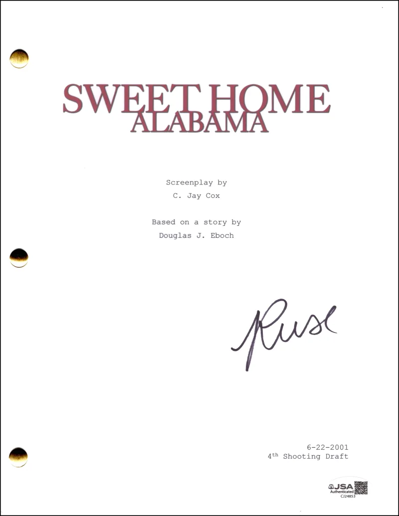 Reese Witherspoon — Reese Witherspoon Signed Autograph Sweet Home Alabama Full Movie Script JSA COA