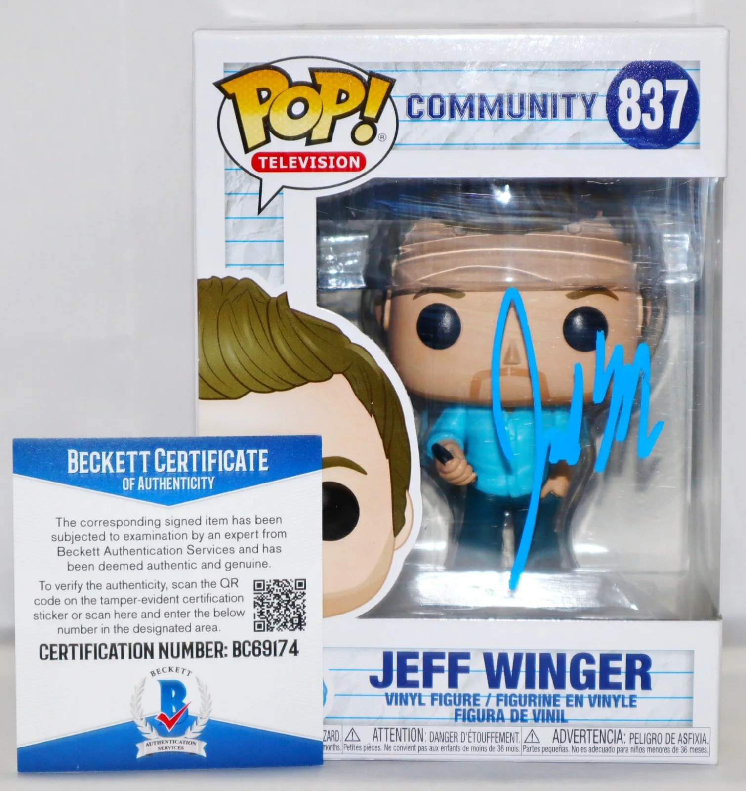 Joel McHale — 🔥 Joel McHale Signed Autographed Jeff Winger Community Funko Pop Beckett PSA, изображение 2