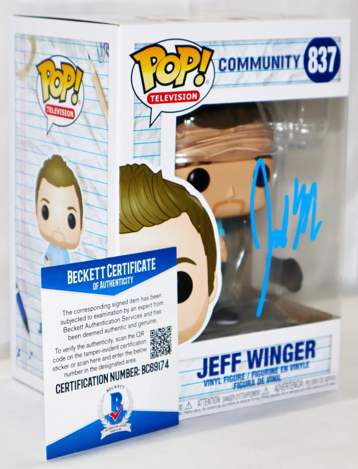 Joel McHale — 🔥 Joel McHale Signed Autographed Jeff Winger Community Funko Pop Beckett PSA, изображение 5