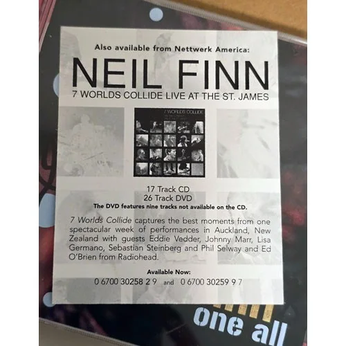 Neil Finn One All SIGNED CD 2002 Autograph Crowded House Boston Newbury Comics, изображение 5