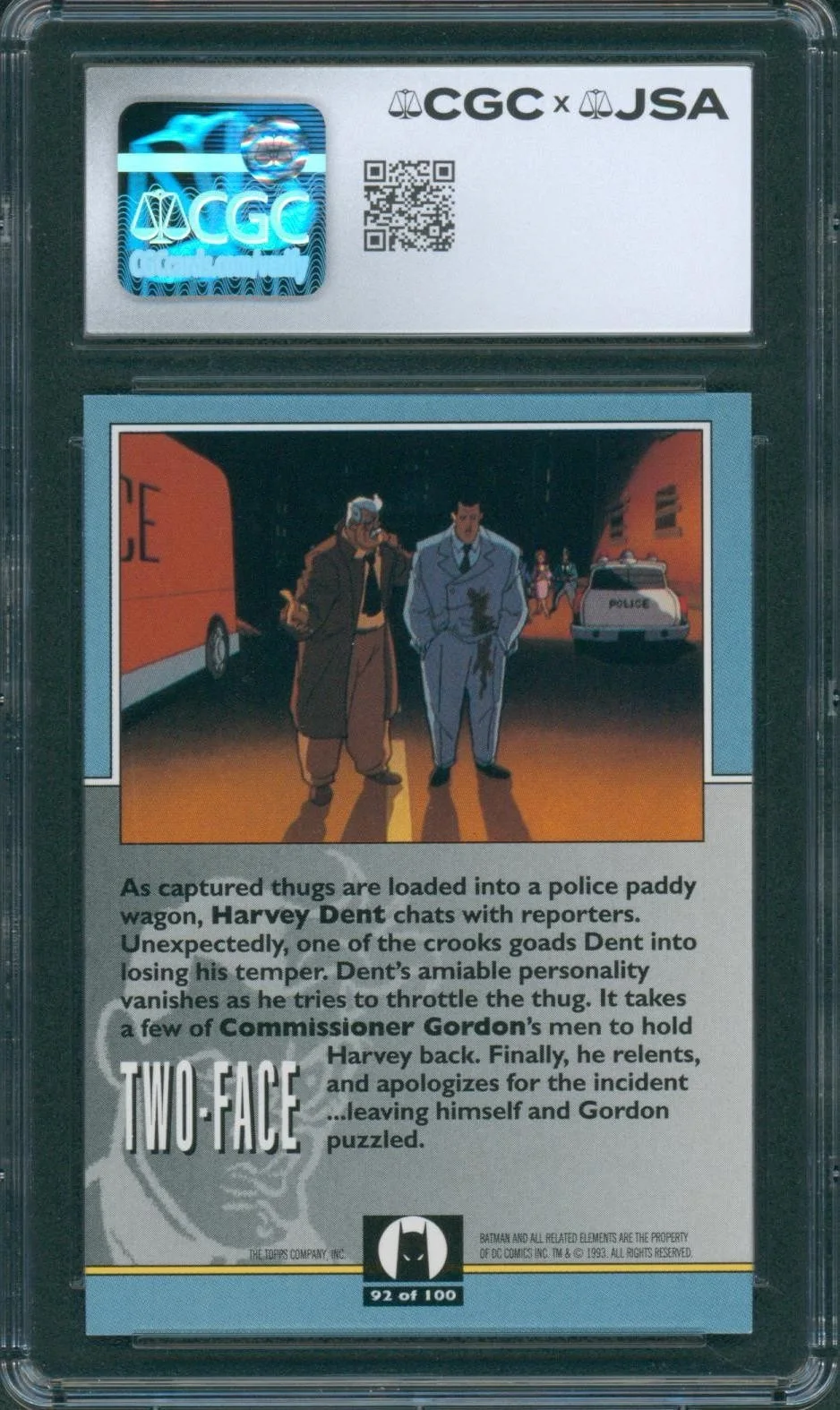 Richard Moll — Richard Moll Signed Card Batman Animated Series Two-Face Autograph CGC x JSA, изображение 2