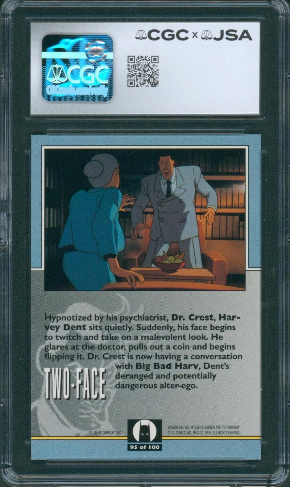 Richard Moll — Richard Moll Signed Card Batman Animated Series Two-Face Autograph CGC x JSA, изображение 2
