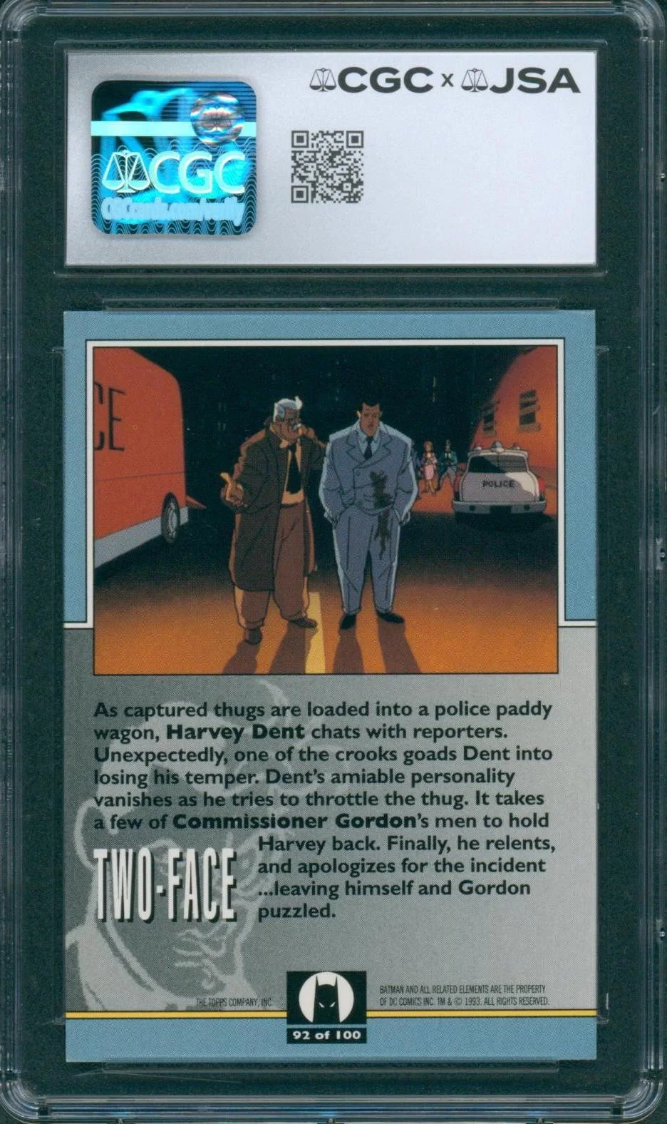 Richard Moll — Richard Moll Signed Card Batman Animated Series Two-Face Autograph CGC x JSA, image 2
