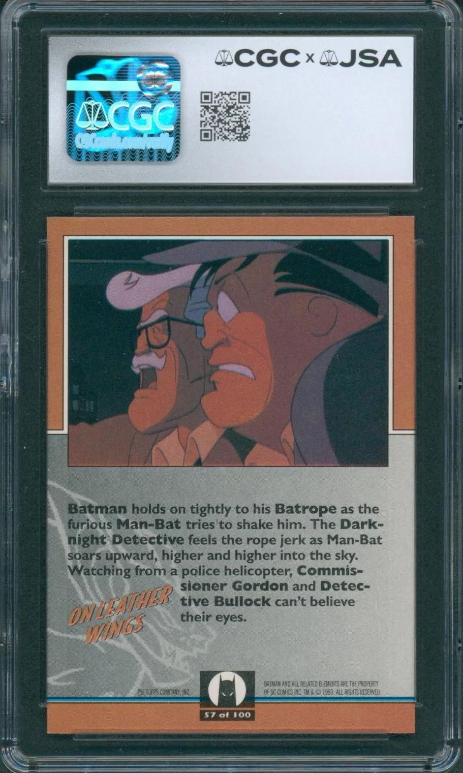 Marc Singer — Marc Singer Signed Card Batman Animated Series Man-Bat Mint 9 CGC x JSA SLAB, изображение 2