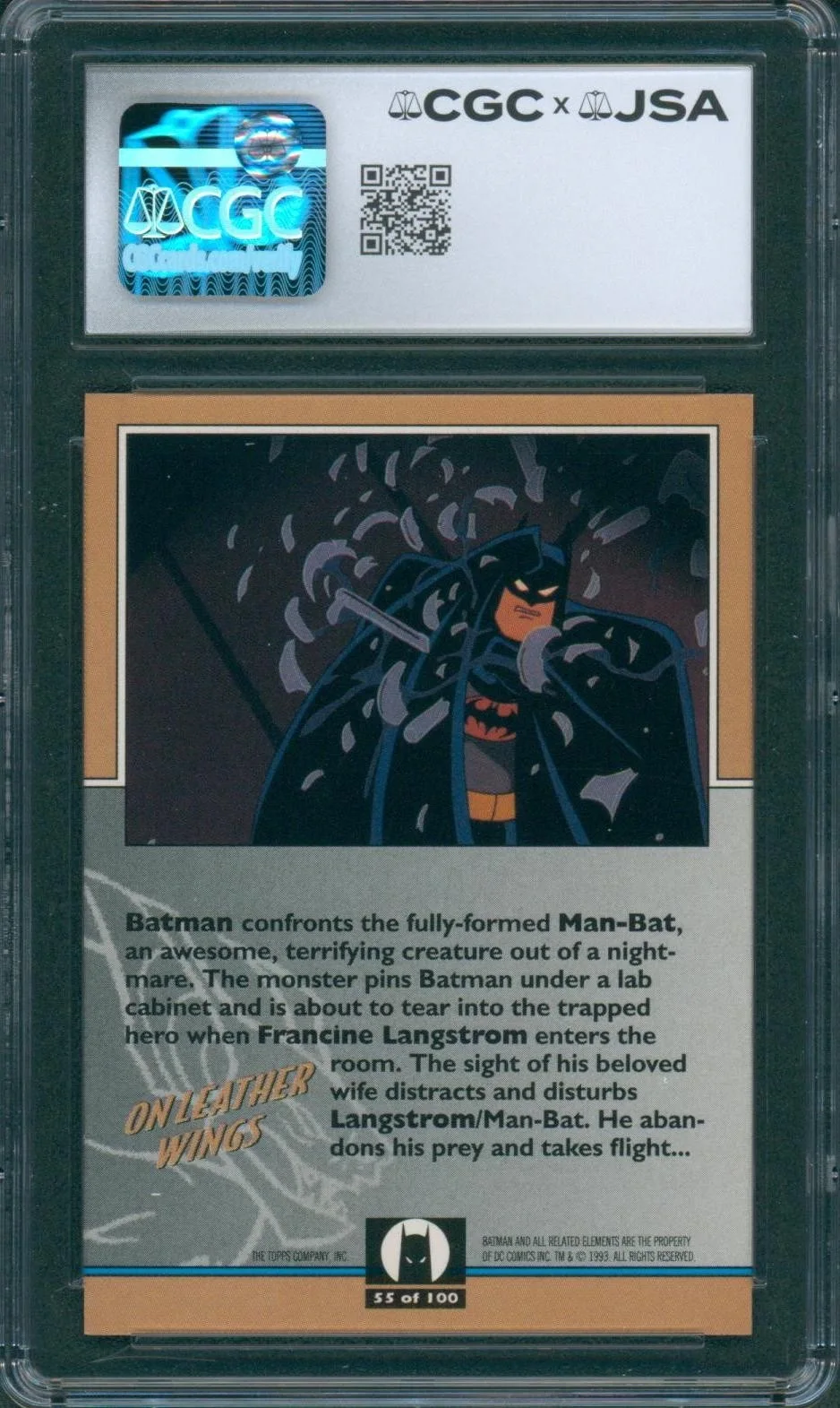 Marc Singer — Marc Singer Signed Card Batman Animated Series Man-Bat Autograph CGC x JSA SLAB, изображение 2